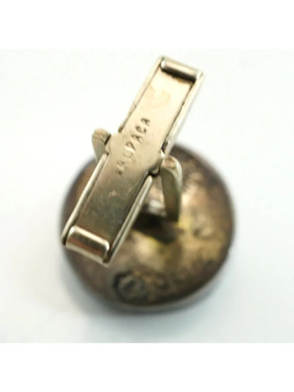 Vintage Taxco Sterling Silver Abalone Inlay Round Cufflinks Mexico